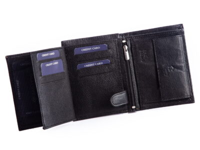 ZAGATTO Czarny skórzany portfel męski RFID - obrazek 7