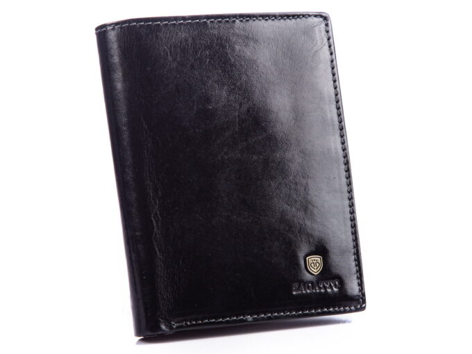 IMG_0273 Czarny błyszczący portfel męski ZAGATTO