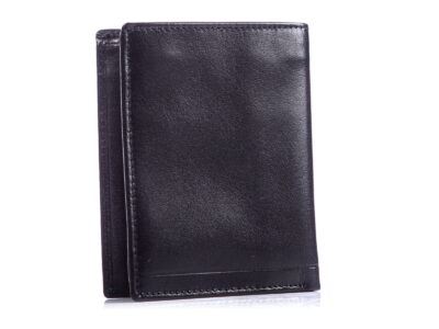 Cienki skórzany portfel męski RFID czarny ZAGATTO - obrazek 2