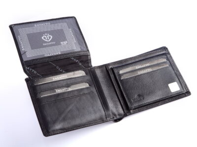 Portfel męski skórzany ZAGATTO poziomy czarny - obrazek 4