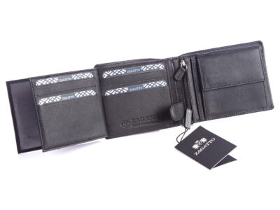 Portfel męski skórzany ZAGATTO czarny poziomy - obrazek 5