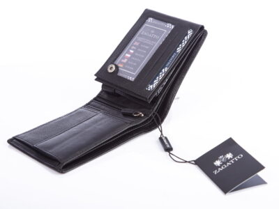 Portfel męski skórzany ZAGATTO czarny poziomy - obrazek 6