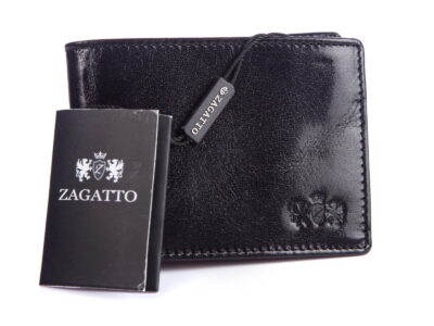 Portfel trifold męski ZAGATTO błyszczący elegancki ZG-109-BAR-2