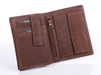 Pionowy portfel męski brązowy RFID ZAGATTO - obrazek 3