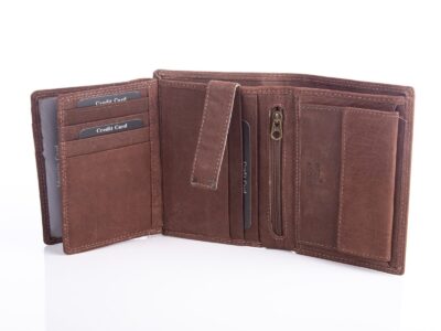 Pionowy portfel męski brązowy RFID ZAGATTO - obrazek 5