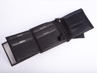 Portfel męski skórzany ZAGATTO czarny poziomy - obrazek 5