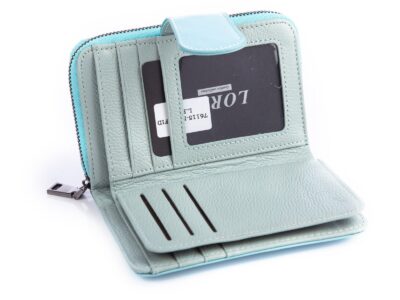 Błękitny portfel damski średni LORENTI RFID - obrazek 4