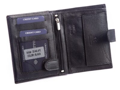 Skórzany pionowy portfel męski z ochroną kart RFID ZAGATTO - obrazek 4