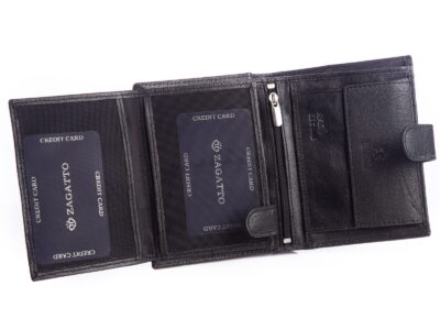 Skórzany pionowy portfel męski z ochroną kart RFID ZAGATTO - obrazek 5