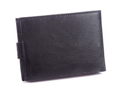 Portfel męski skórzany ZAGATTO czarny poziomy z zapięciem - obrazek 2