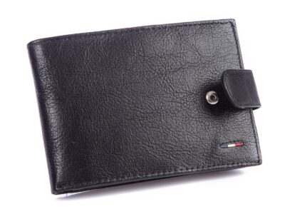 Portfel męski skórzany ZAGATTO czarny poziomy z zapięciem - obrazek 3