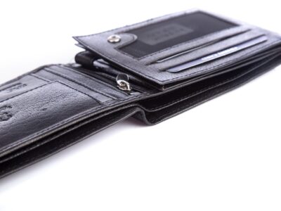 Portfel męski skórzany ZAGATTO czarny poziomy z zapięciem - obrazek 7