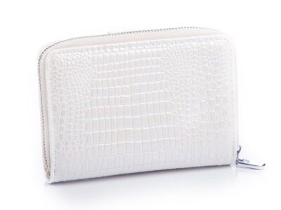 Perłowy biały portfel damski lakierowany średni Jennifer Jones - obrazek 3