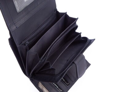 Money Maker Duży portfel damski skórzany granatowy RFID - obrazek 5