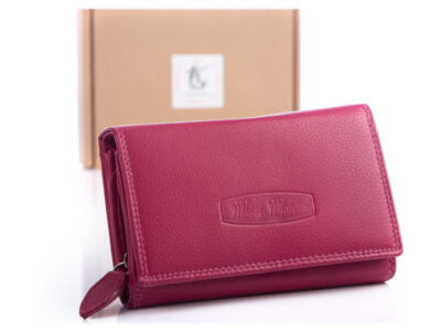 Duży różowy portfel damski skórzany Money Maker RFID 12135B