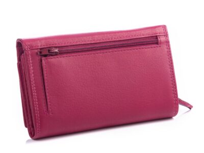 Money Maker Duży portfel damski skórzany różowy RFID - obrazek 2