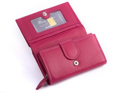 Money Maker Duży portfel damski skórzany różowy RFID - obrazek 3