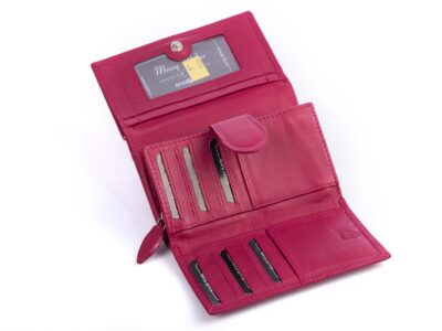 Money Maker Duży portfel damski skórzany różowy RFID - obrazek 4