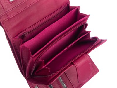 Money Maker Duży portfel damski skórzany różowy RFID - obrazek 5