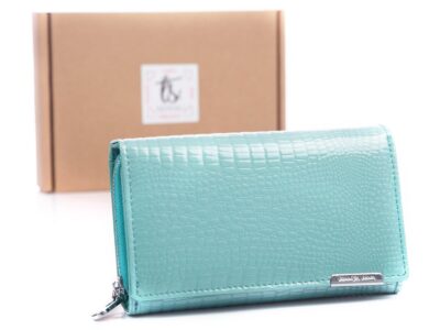 Turkusowy portfel damski błyszczący 5261 Jennifer Jones