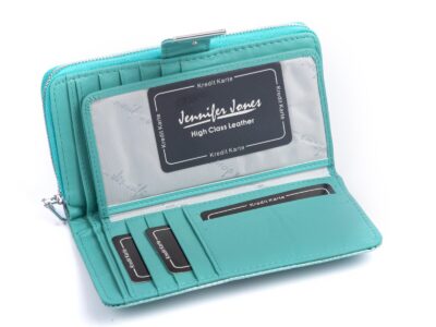 Portfel damski skórzany jasnoturkusowy Jennifer Jones - obrazek 4