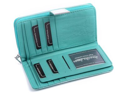 Portfel damski skórzany jasnoturkusowy Jennifer Jones - obrazek 5