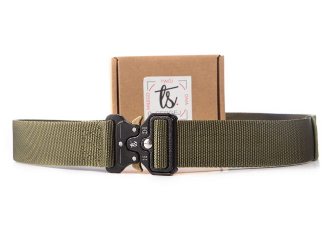 Wojskowy pas do spodni zielony męski