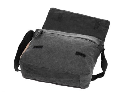 Duża czarna torba męska z klapą A4 ZAGATTO - obrazek 4