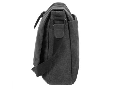 Duża czarna torba męska z klapą A4 ZAGATTO - obrazek 7