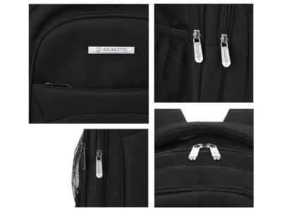 Czarny solidny plecak męski do pracy na laptopa 17" Zagatto - obrazek 5