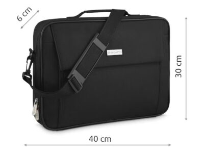 Czarna torba na laptopa 15,6" cala z klapką ZAGATTO - obrazek 5