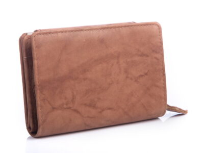 Portfel damski z miękkiej skóry naturalnej jasnobrązowy Money Maker - obrazek 2