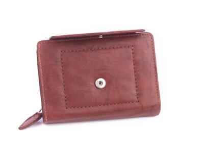 Portfel damski ciemny brąz z miękkiej skóry naturalnej - obrazek 3