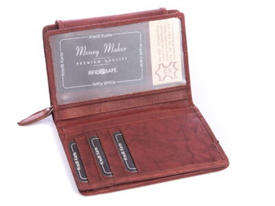 Portfel damski ciemny brąz z miękkiej skóry naturalnej - obrazek 4