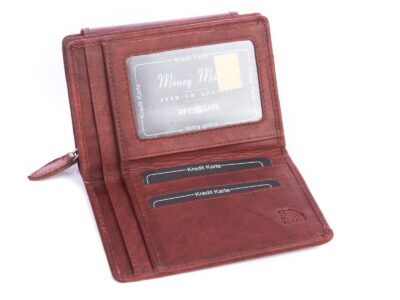 Portfel damski ciemny brąz z miękkiej skóry naturalnej - obrazek 5