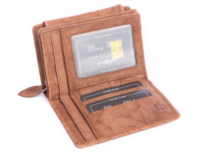 Portfel damski z miękkiej skóry naturalnej jasnobrązowy Money Maker - obrazek 4