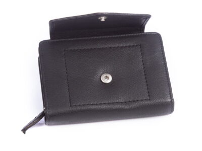 Portfel damski w kolorze czarnym z miękkiej skóry naturalnej - obrazek 3