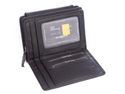 Portfel damski w kolorze czarnym z miękkiej skóry naturalnej - obrazek 4