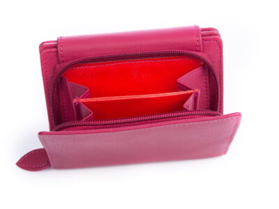 Portfel damski z miękkiej skóry naturalnej różowy Money Maker - obrazek 6