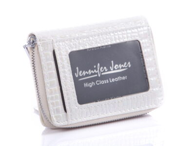 Mały portfel damski biały perłowy lakierowany Jennifer Jones - obrazek 4