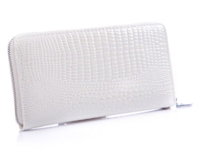 Portfel damski kopertowy lakierowany biały Jennifer Jones - obrazek 2