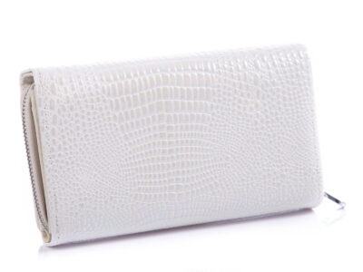 Duży lakierowany portfel damski biały RFID Jennifer Jones - obrazek 2