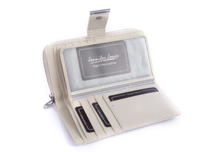 Portfel damski skórzany biały perłowy RFID Jennifer Jones - obrazek 4