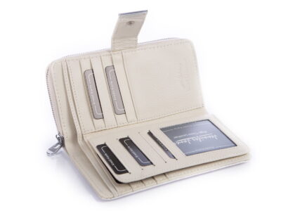 Portfel damski skórzany biały perłowy RFID Jennifer Jones - obrazek 5