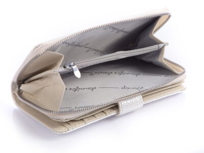 Portfel damski skórzany biały perłowy RFID Jennifer Jones - obrazek 8