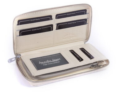 Portfel damski kopertowy lakierowany biały Jennifer Jones - obrazek 3