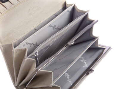 Damski portfel z białej, perłowej skóry lakierowanej Jennifer Jones - obrazek 4