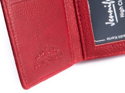 Czerwony lakierowany portfel damski gładki z wzorkiem Jennfier Jones - obrazek 5