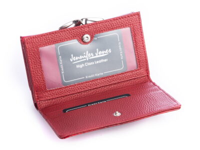 Czerwony lakierowany portfel damski gładki z wzorkiem Jennfier Jones - obrazek 7