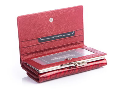 Czerwony lakierowany portfel damski gładki z wzorkiem Jennfier Jones - obrazek 8